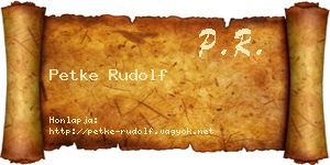 Petke Rudolf névjegykártya