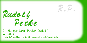 rudolf petke business card